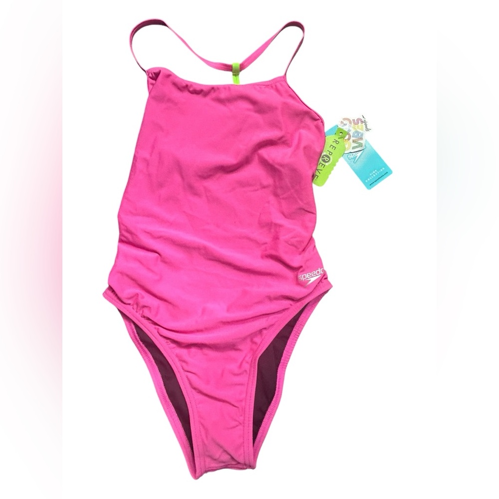 SPEEDO women’s ECO ENDURANCE size 32 cheeky fit t back competitive swimsuit NWT